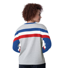 Chicago Cubs Starter Women's Triple A Fashion Color Block Long Sleeve Top - Heather Gray