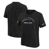 Los Angeles Chargers Youth 2024 NFL Crucial Catch T-Shirt - Black | Nike for sale