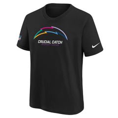 Los Angeles Chargers Youth 2024 NFL Crucial Catch T-Shirt - Black | Nike for sale
