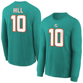 Tyreek Hill Miami Dolphins Youth Player Name & Number Long Sleeve T-Shirt - Aqua | Nike on sale