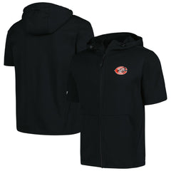 Cincinnati Reds Levelwear Recruit Short Sleeve Full-Zip Hoodie - Black