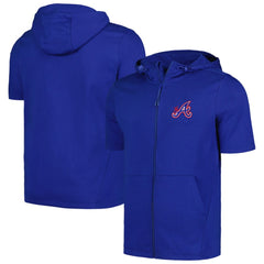Atlanta Braves Levelwear Recruit Short Sleeve Full-Zip Hoodie - Royal