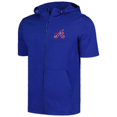 Atlanta Braves Levelwear Recruit Short Sleeve Full-Zip Hoodie - Royal