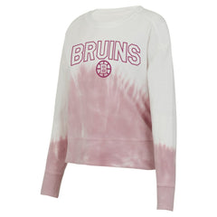 Boston Bruins Concepts Sport Women's Orchard Tie-Dye Long Sleeve Top Pink/White