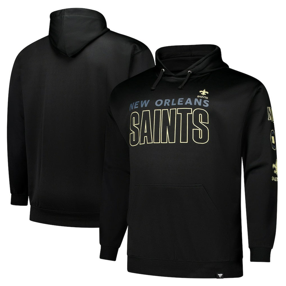 New Orleans Saints Big & Tall Fleece Pullover Hoodie - Black outlet