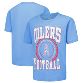 Tennessee Titans Youth Oilers Throwback Stitched Up Retro Logo T-Shirt - Light Blue cheap