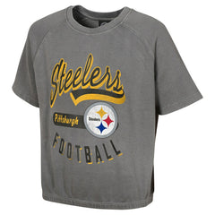 Pittsburgh Steelers Women's Mineral Wash Short Sleeve Top - Gray sale