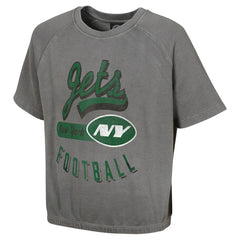 New York Jets Women's Mineral Wash Short Sleeve Top - Gray sale