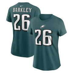 Saquon Barkley Philadelphia Eagles Women's Player Name & Number T-Shirt - Midnight Green | Nike on sale