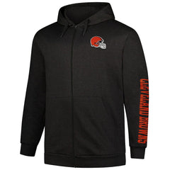 Cleveland Browns Big & Tall Sleeve Hit Full-Zip Hoodie - Heather Charcoal discount