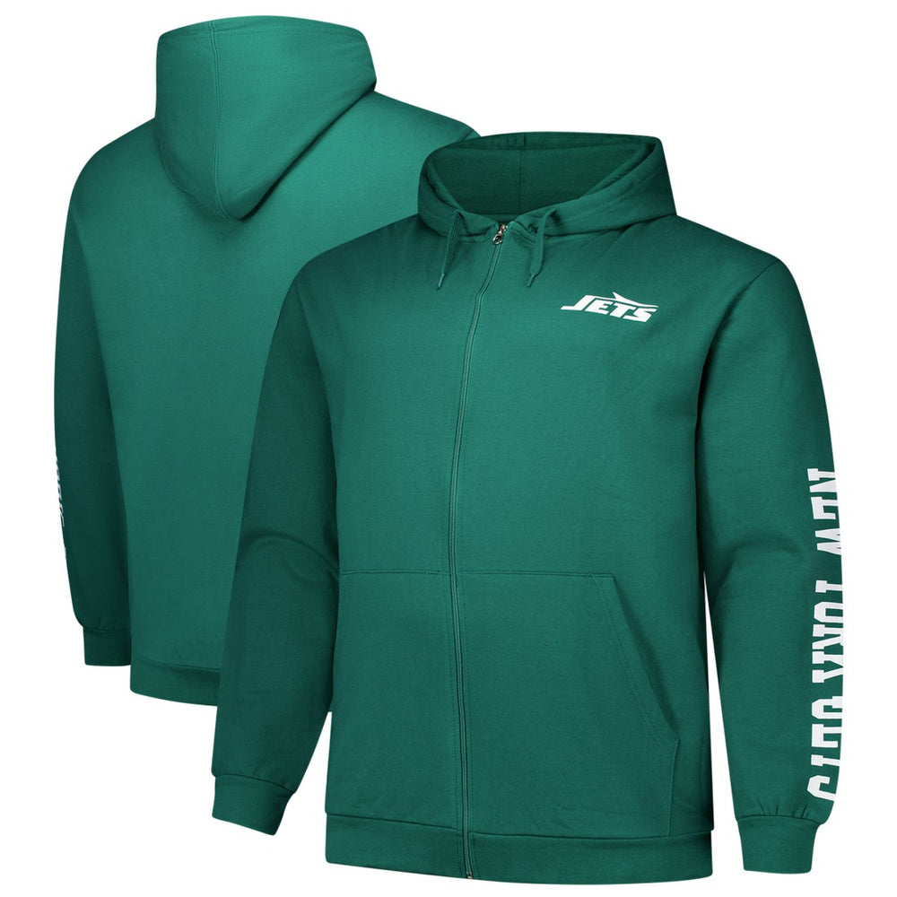 New York Jets Big & Tall Sleeve Hit Full-Zip Hoodie - Green online