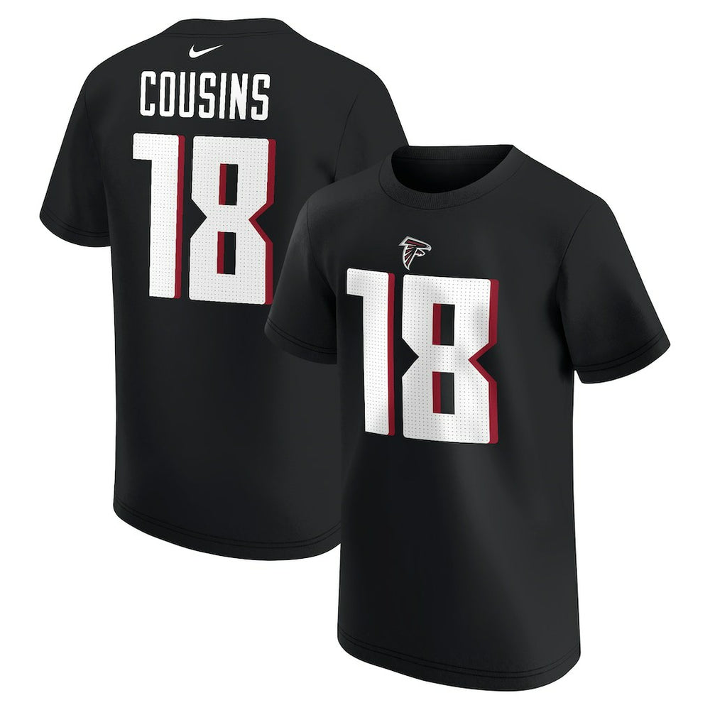 Kirk Cousins Atlanta Falcons Youth Player Name & Number T-Shirt - Black | Nike for sale