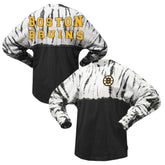 Boston Bruins Spirit Jersey Unisex Crystal Half Dye Long Sleeve T-Shirt Black
