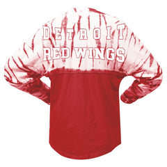 Detroit Red Wings Spirit Jersey Unisex Crystal Half Dye Long Sleeve T-Shirt Red
