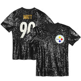 T.J. Watt Pittsburgh Steelers Women's Player Name & Number V-Neck Fashion Jersey - Black cheap