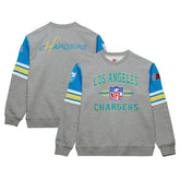 Los Angeles Chargers All Over 4.0 Vintage Logo Pullover Sweatshirt - Heather Gray sale