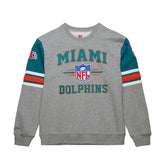 Miami Dolphins All Over 4.0 Vintage Logo Pullover Sweatshirt - Heather Gray discount