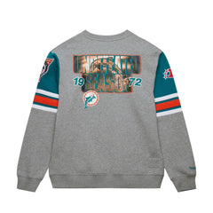 Miami Dolphins All Over 4.0 Vintage Logo Pullover Sweatshirt - Heather Gray discount