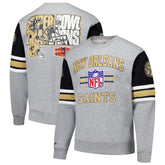 New Orleans Saints All Over 4.0 Vintage Logo Pullover Sweatshirt - Heather Gray discount