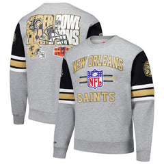 New Orleans Saints All Over 4.0 Vintage Logo Pullover Sweatshirt - Heather Gray discount