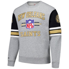 New Orleans Saints All Over 4.0 Vintage Logo Pullover Sweatshirt - Heather Gray discount