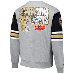 New Orleans Saints All Over 4.0 Vintage Logo Pullover Sweatshirt - Heather Gray discount