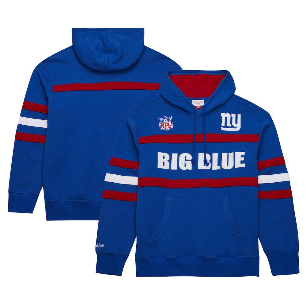 New York Giants Vintage Logo Head Coach Fleece Pullover Hoodie - Royal for sale