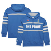 Detroit Lions Vintage Logo Head Coach Fleece Pullover Hoodie - Blue sale