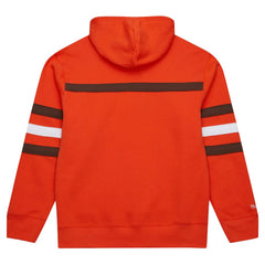 Cleveland Browns Vintage Logo Head Coach Fleece Pullover Hoodie - Orange sale