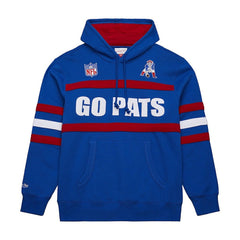 New England Patriots Vintage Logo Head Coach Fleece Pullover Hoodie - Royal on sale