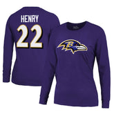 Derrick Henry Baltimore Ravens Majestic Threads Women's Name & Number Long Sleeve T-Shirt - Purple sale