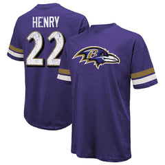 Derrick Henry Baltimore Ravens Majestic Threads Name & Number Oversized T-Shirt - Purple for sale