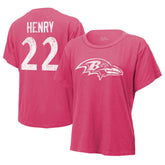 Derrick Henry Baltimore Ravens Majestic Threads Women's Name & Number T-Shirt - Pink for sale