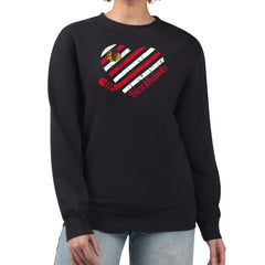 Chicago Blackhawks G-III 4Her by Carl Banks Women's Heart Graphic Pullover Sweatshirt Black