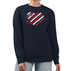 Columbus Blue Jackets G-III 4Her by Carl Banks Women's Heart Graphic Pullover Sweatshirt Navy