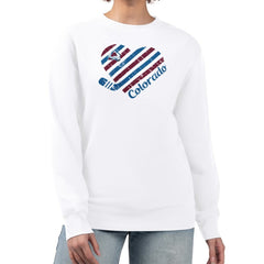 Colorado Avalanche G-III 4Her by Carl Banks Women's Heart Graphic Pullover Sweatshirt White