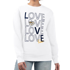 Nashville Predators G-III 4Her by Carl Banks Women's Lots Of Love Team Logo Graphic Pullover Sweatshirt White