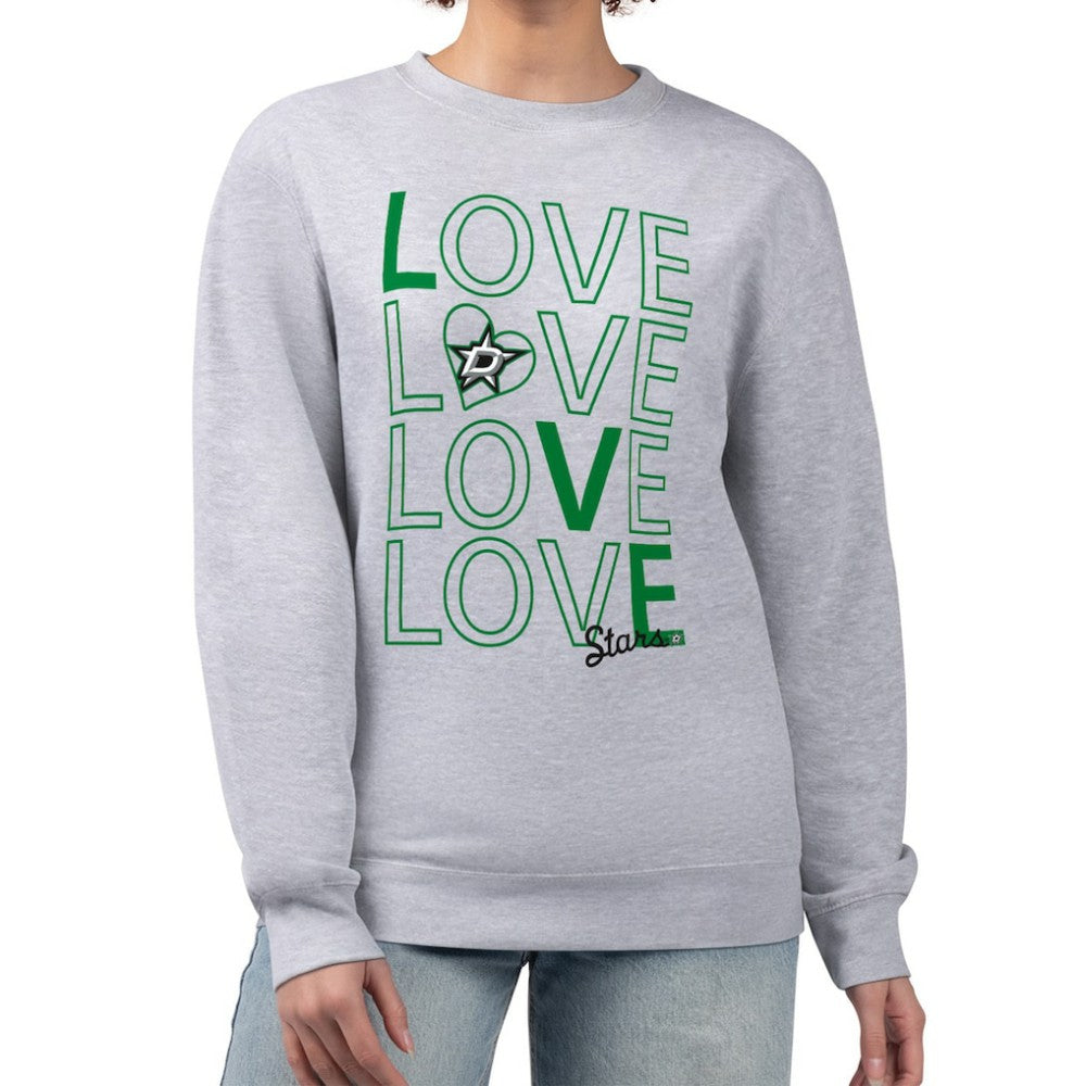 Dallas Stars G-III 4Her by Carl Banks Women's Lots Of Love Team Logo Graphic Pullover Sweatshirt Heather Gray
