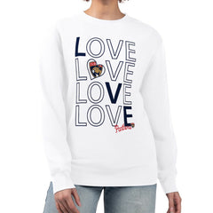 Florida Panthers G-III 4Her by Carl Banks Women's Lots Of Love Team Logo Graphic Pullover Sweatshirt White