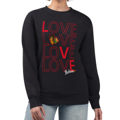 Chicago Blackhawks G-III 4Her by Carl Banks Women's Lots Of Love Team Logo Graphic Pullover Sweatshirt Black