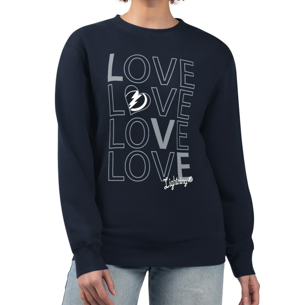 Tampa Bay Lightning G-III 4Her by Carl Banks Women's Lots Of Love Team Logo Graphic Pullover Sweatshirt Navy