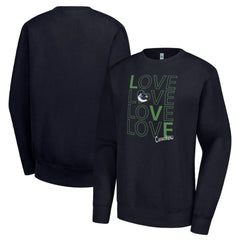 Vancouver Canucks G-III 4Her by Carl Banks Women's Lots Of Love Team Logo Graphic Pullover Sweatshirt Navy