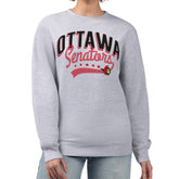 Ottawa Senators G-III 4Her by Carl Banks Women's Filigree Team Graphic Fleece Pullover Sweatshirt Heather Gray