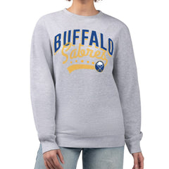 Buffalo Sabres G-III 4Her by Carl Banks Women's Filigree Team Graphic Fleece Pullover Sweatshirt Heather Gray