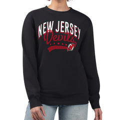 New Jersey Devils G-III 4Her by Carl Banks Women's Filigree Team Graphic Fleece Pullover Sweatshirt Black