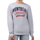 Montreal Canadiens G-III 4Her by Carl Banks Women's Filigree Team Graphic Fleece Pullover Sweatshirt Heather Gray