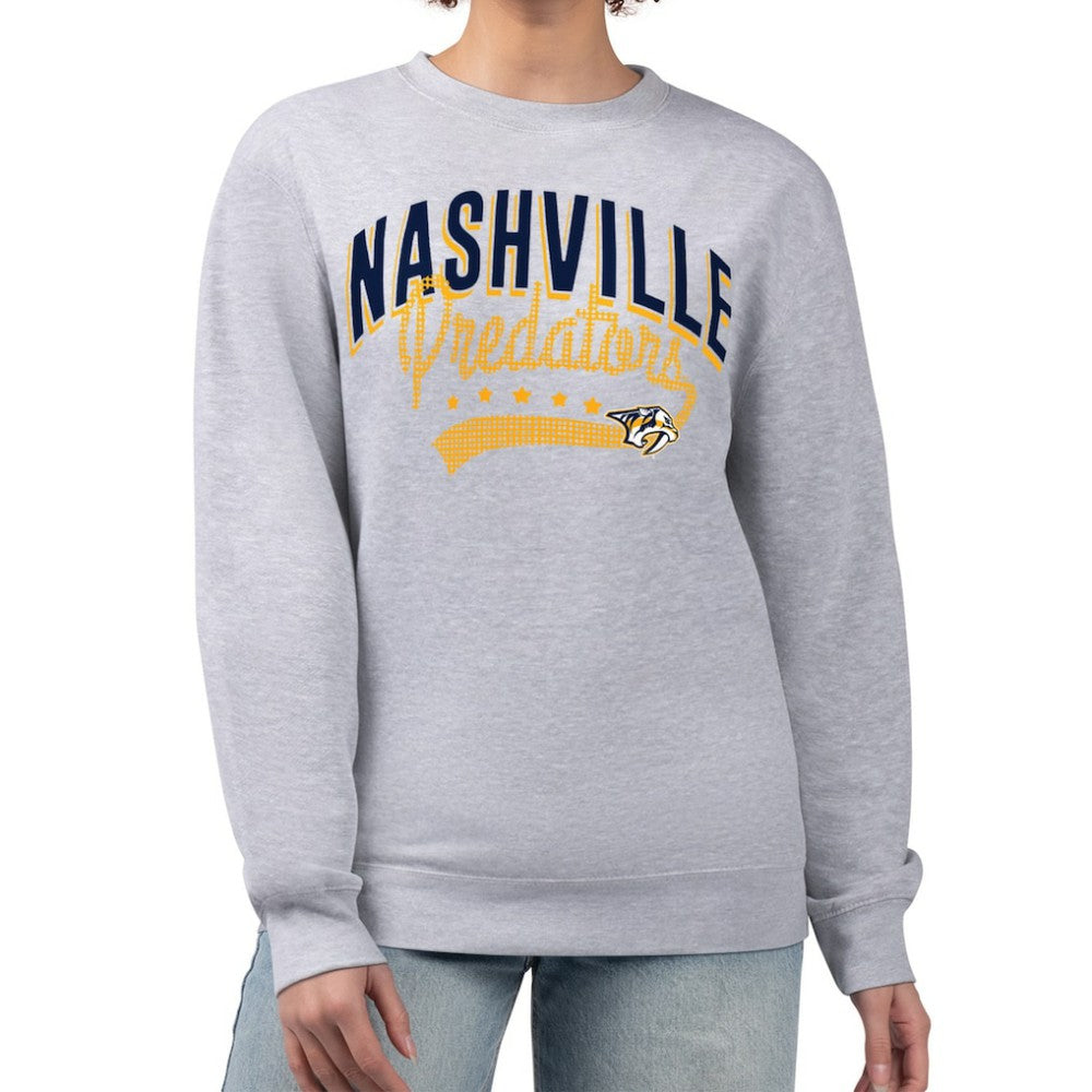 Nashville Predators G-III 4Her by Carl Banks Women's Filigree Team Graphic Fleece Pullover Sweatshirt Heather Gray