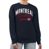 Montreal Canadiens G-III 4Her by Carl Banks Women's Filigree Team Graphic Fleece Pullover Sweatshirt Navy