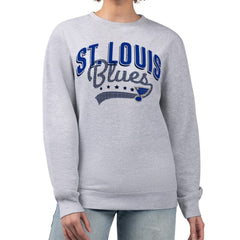 St. Louis Blues G-III 4Her by Carl Banks Women's Filigree Team Graphic Fleece Pullover Sweatshirt Heather Gray