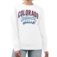 Colorado Avalanche G-III 4Her by Carl Banks Women's Filigree Team Graphic Fleece Pullover Sweatshirt White